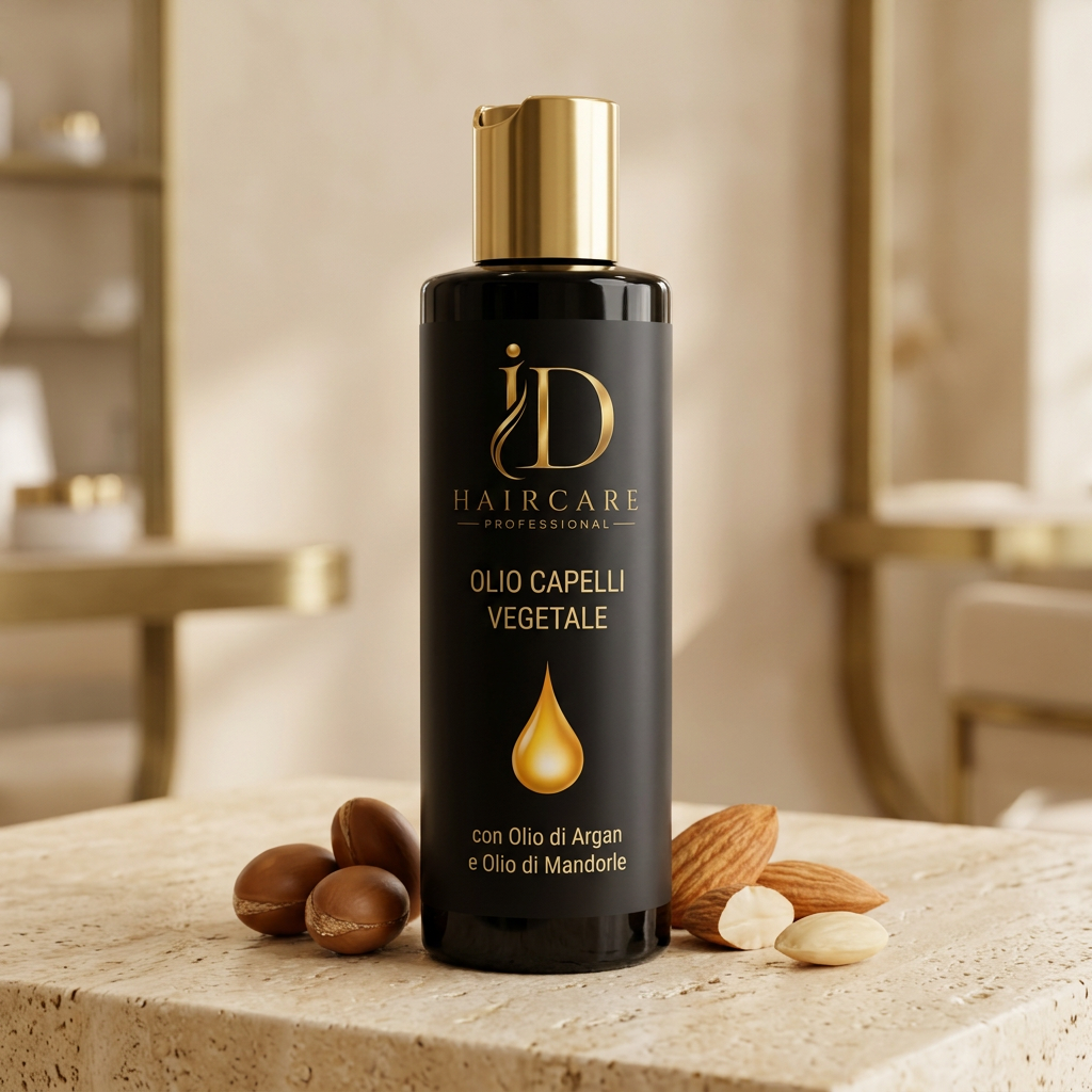Olio Capelli Vegetale ID Hair Care Professional ambientato con argan e mandorle