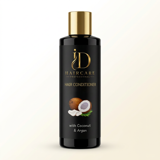 Balsamo Coconut & Argan ID Hair Care Professional su sfondo chiaro