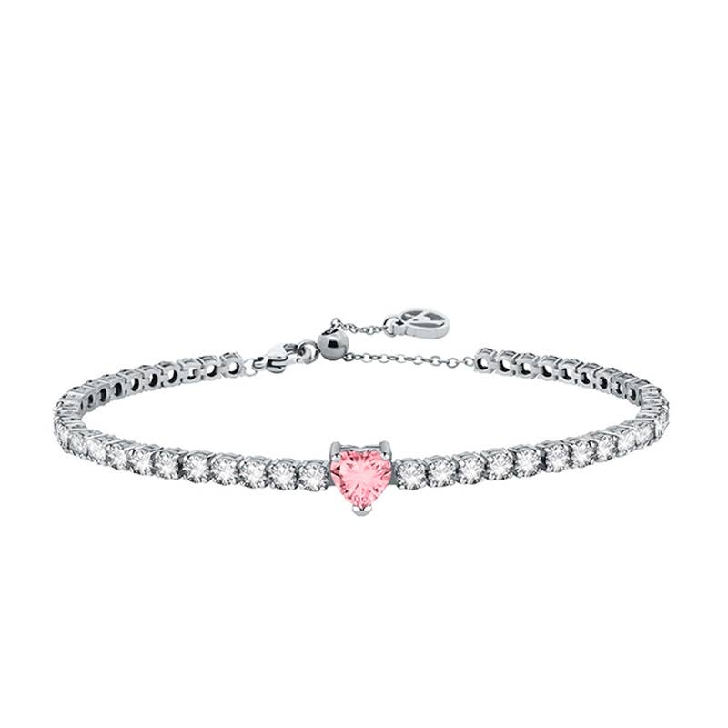 BRACCIALE TENNIS CON CUORE COLORATO