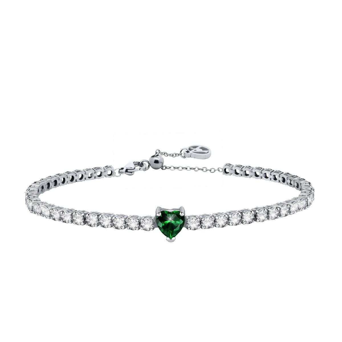 BRACCIALE TENNIS CON CUORE COLORATO