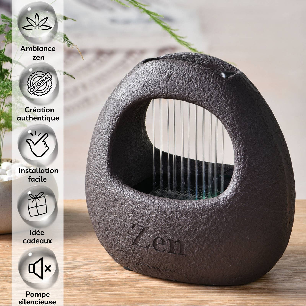 Zen'Arôme - Fontana d'acqua Cesta - Stile moderno con illuminazione colorata