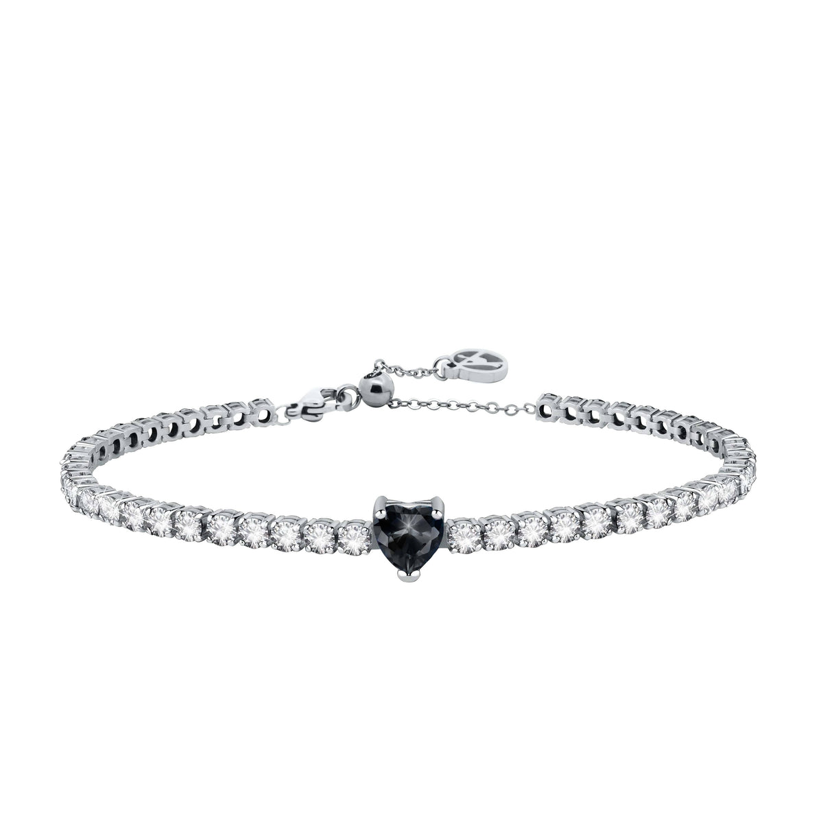 BRACCIALE TENNIS CON CUORE COLORATO
