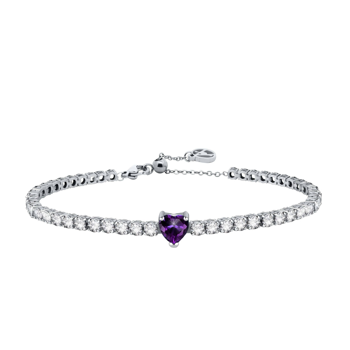 BRACCIALE TENNIS CON CUORE COLORATO