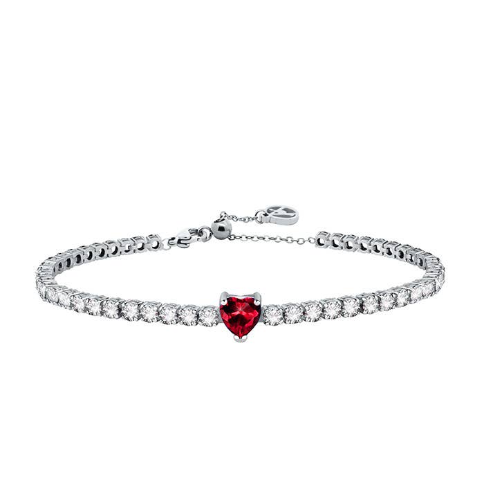 BRACCIALE TENNIS CON CUORE COLORATO