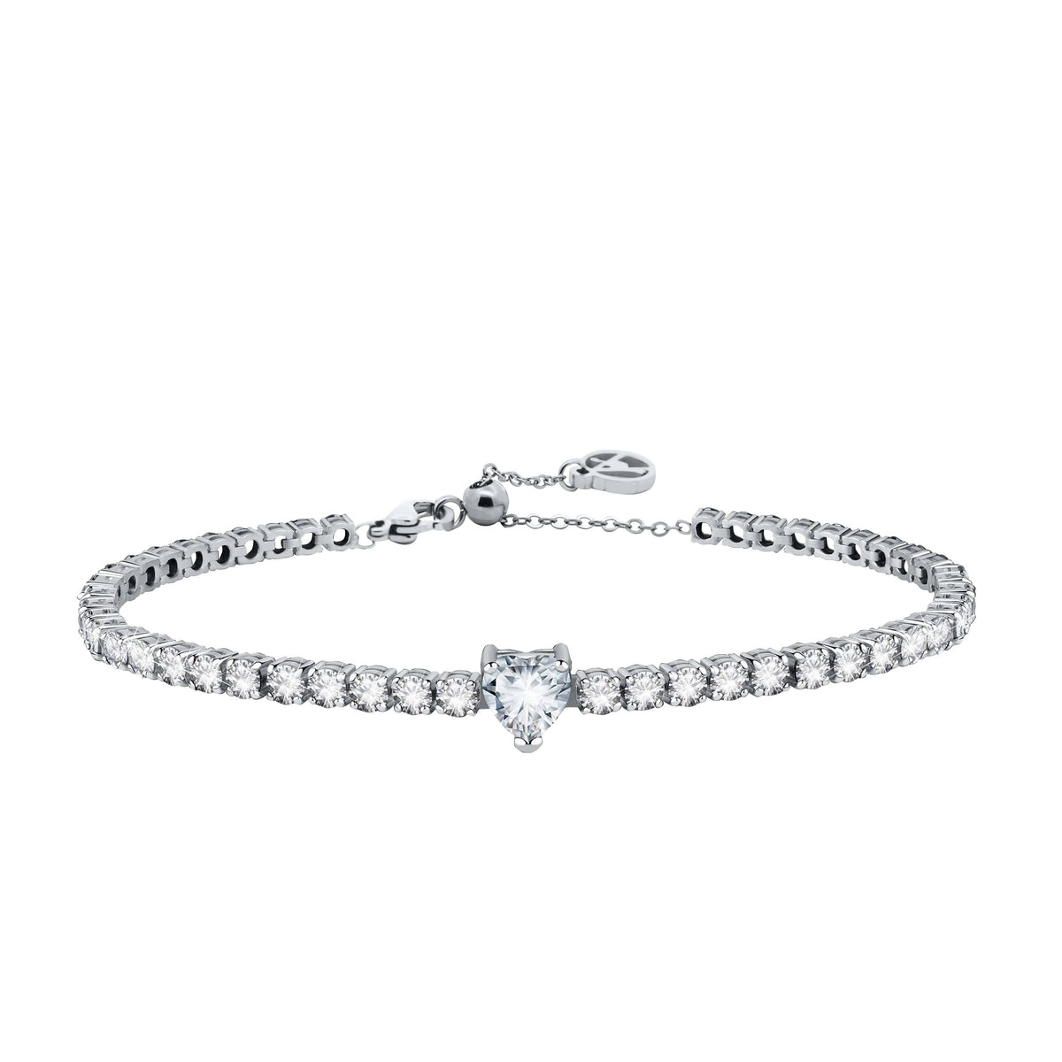 BRACCIALE TENNIS CON CUORE COLORATO