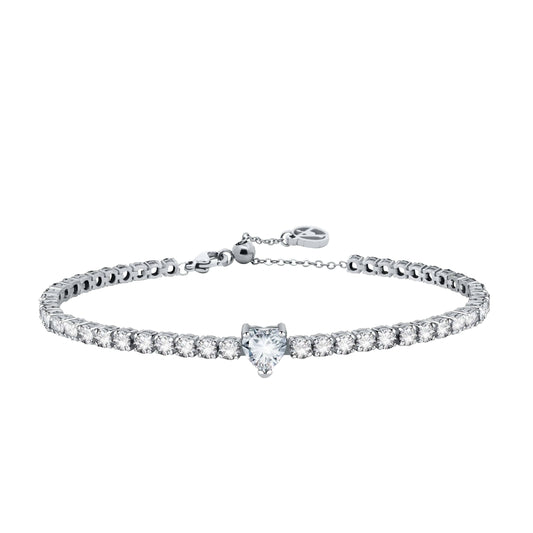BRACCIALE TENNIS CON CUORE COLORATO