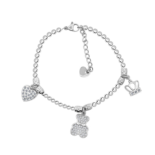 BRACCIALE SFERE CON PEPITE E CHARMS - JN2384E550