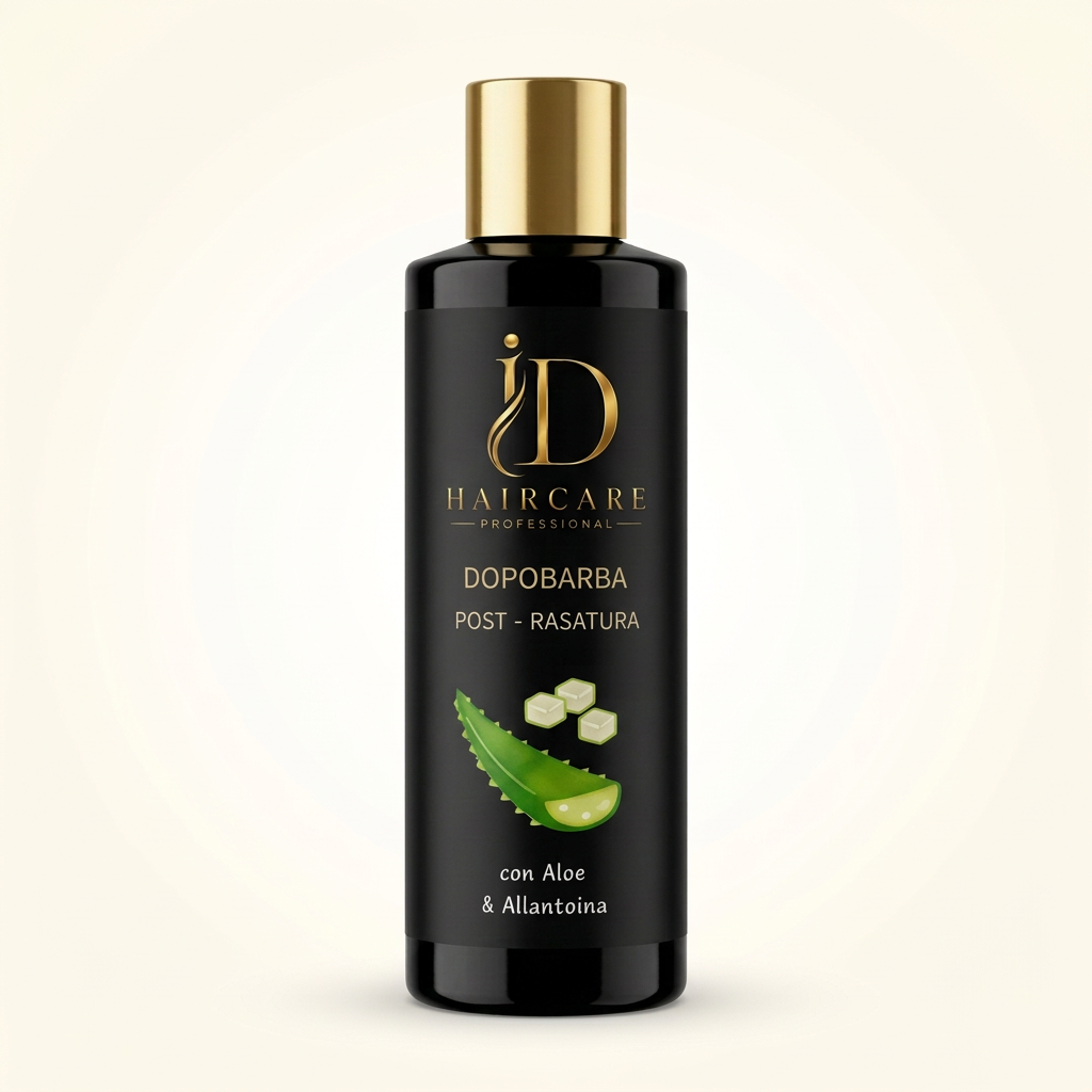 Dopobarba Post-Rasatura ID Hair Care Professional con Aloe e Allantoina su sfondo chiaro