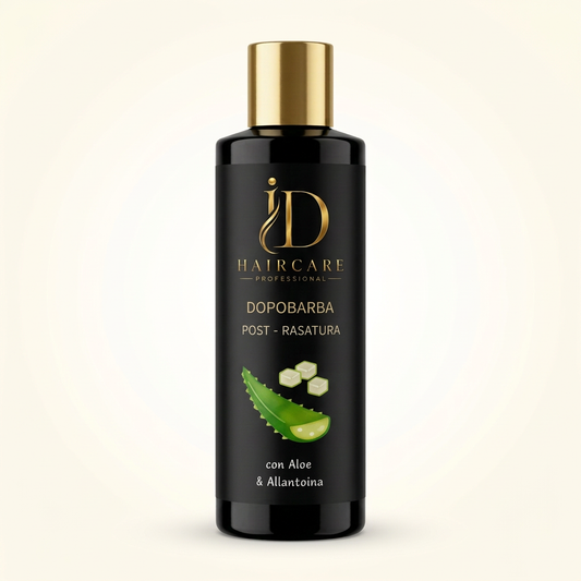Dopobarba Post-Rasatura ID Hair Care Professional con Aloe e Allantoina su sfondo chiaro