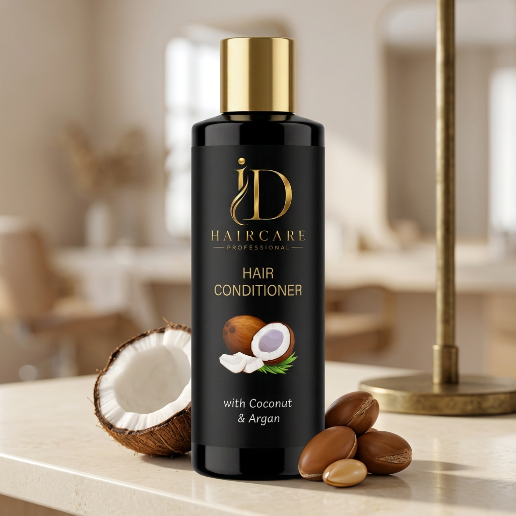 Balsamo Coconut & Argan ID Hair Care Professional ambientato con cocco e argan